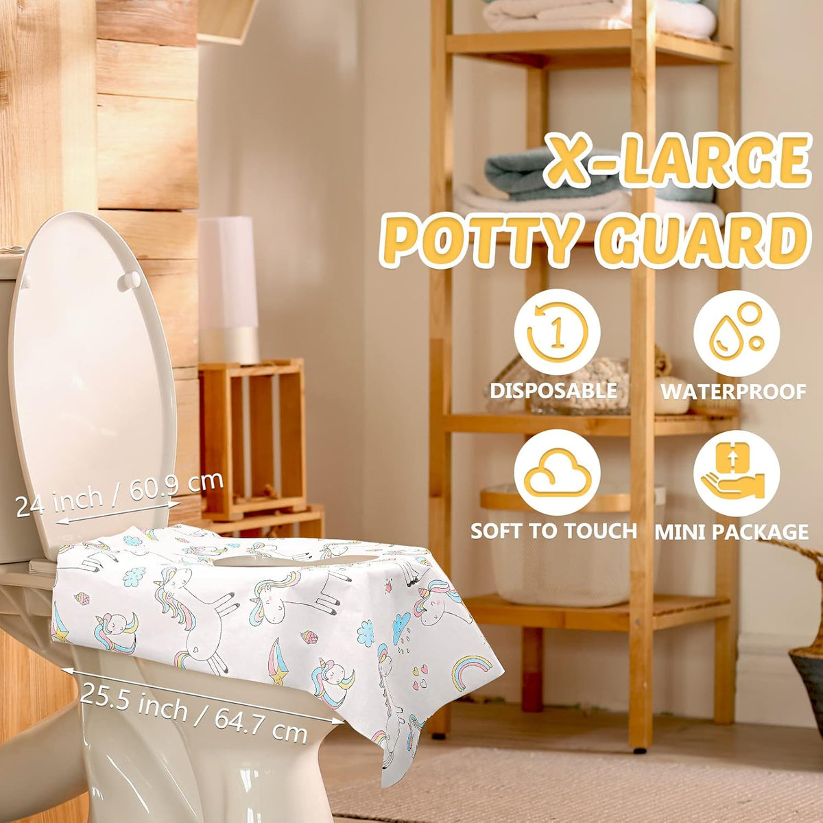 Mimorou 40 Pcs Toilet Seat Covers Disposable for Kid Toddler Extra Large Paper Potty Seat Cover