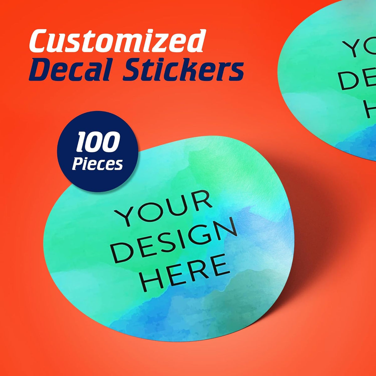 100 Custom Vinyl Stickers - Upload Your own Image, Text, Design, Logo - Personalized Logo Labels
