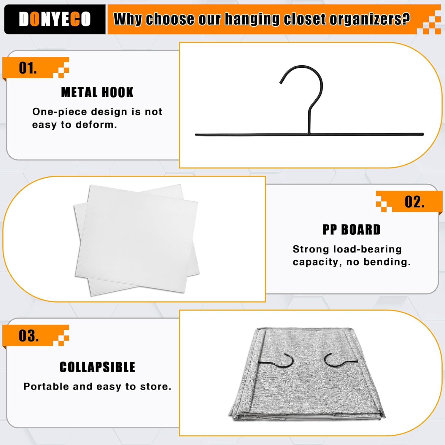 6-Shelf Hanging Storage Closet Organizer, Linen Rv Storage and Organization for Wardrobe, Inside