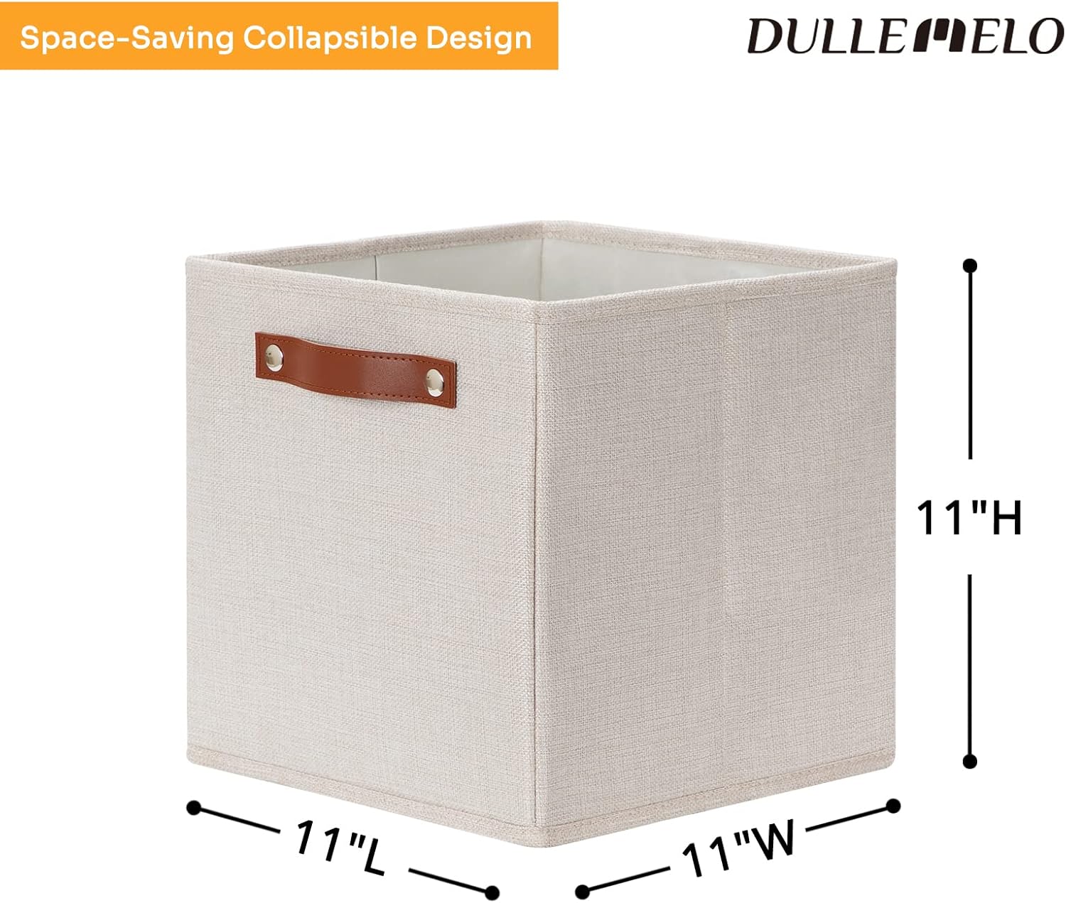 DULLEMELO Storage Boxes for Shelves Closet Storage,Sturdy Home Organization Bins for Gifts