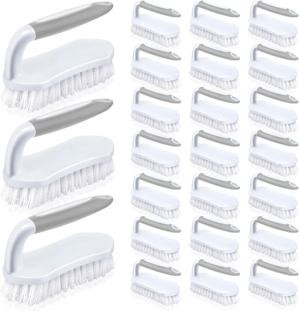 Lallisa 24 Pcs Scrub Brush for Cleaning with Handle Comfortable to Grip Heavy-Duty Flexible Stiff