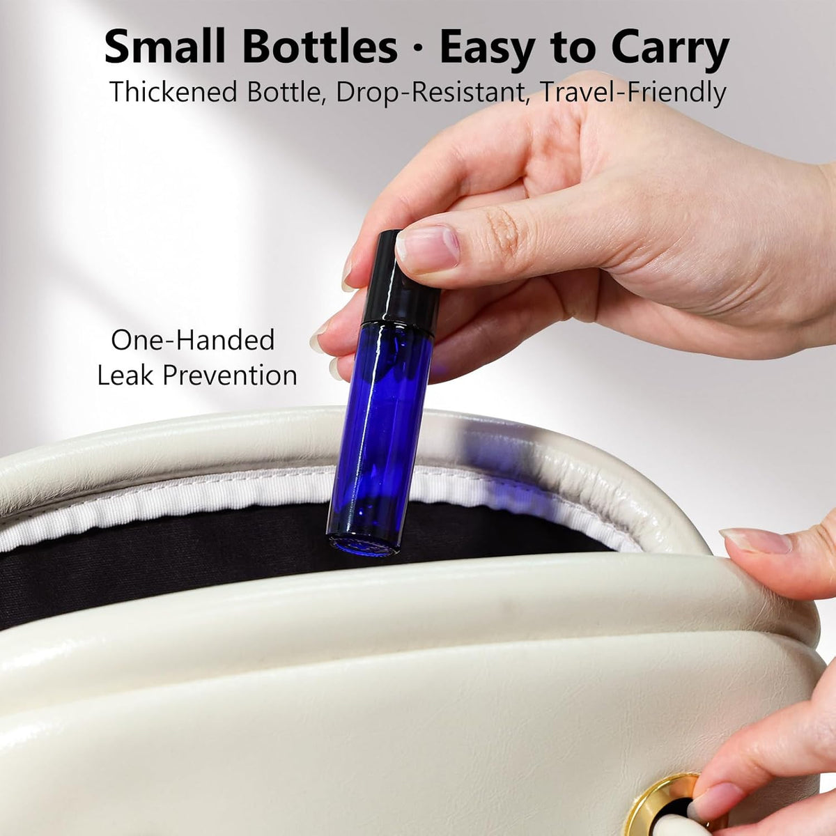 KEYWING 54 Pack Blue Essential Oil Roller Bottles – 10ml Glass Roll-On Bottles with Stainless Steel