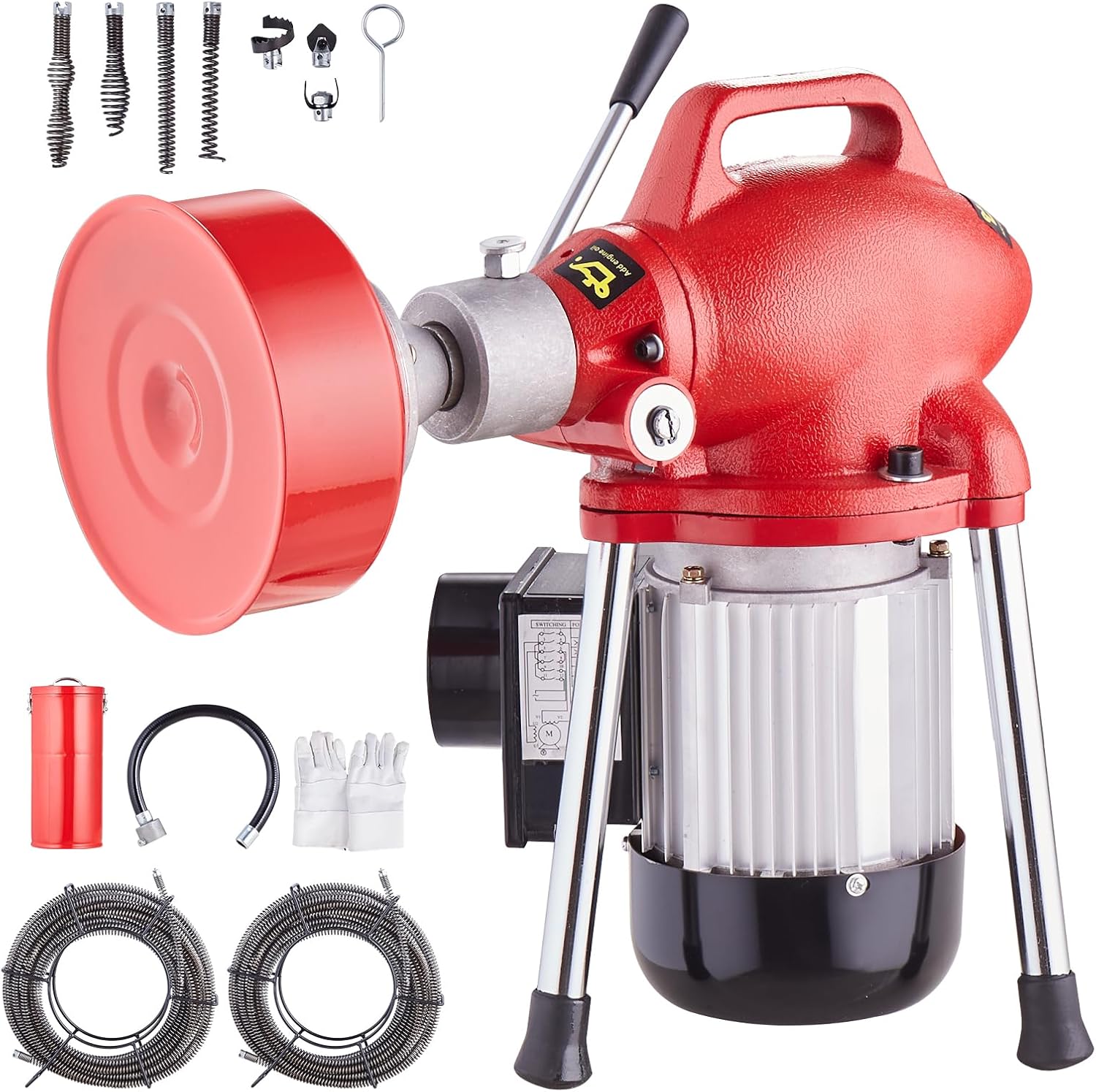 VEVOR Drain Cleaner Machine 120FT x 5/8 Inch, 370W Electric Sewer Snake Auger with 2 Sectional