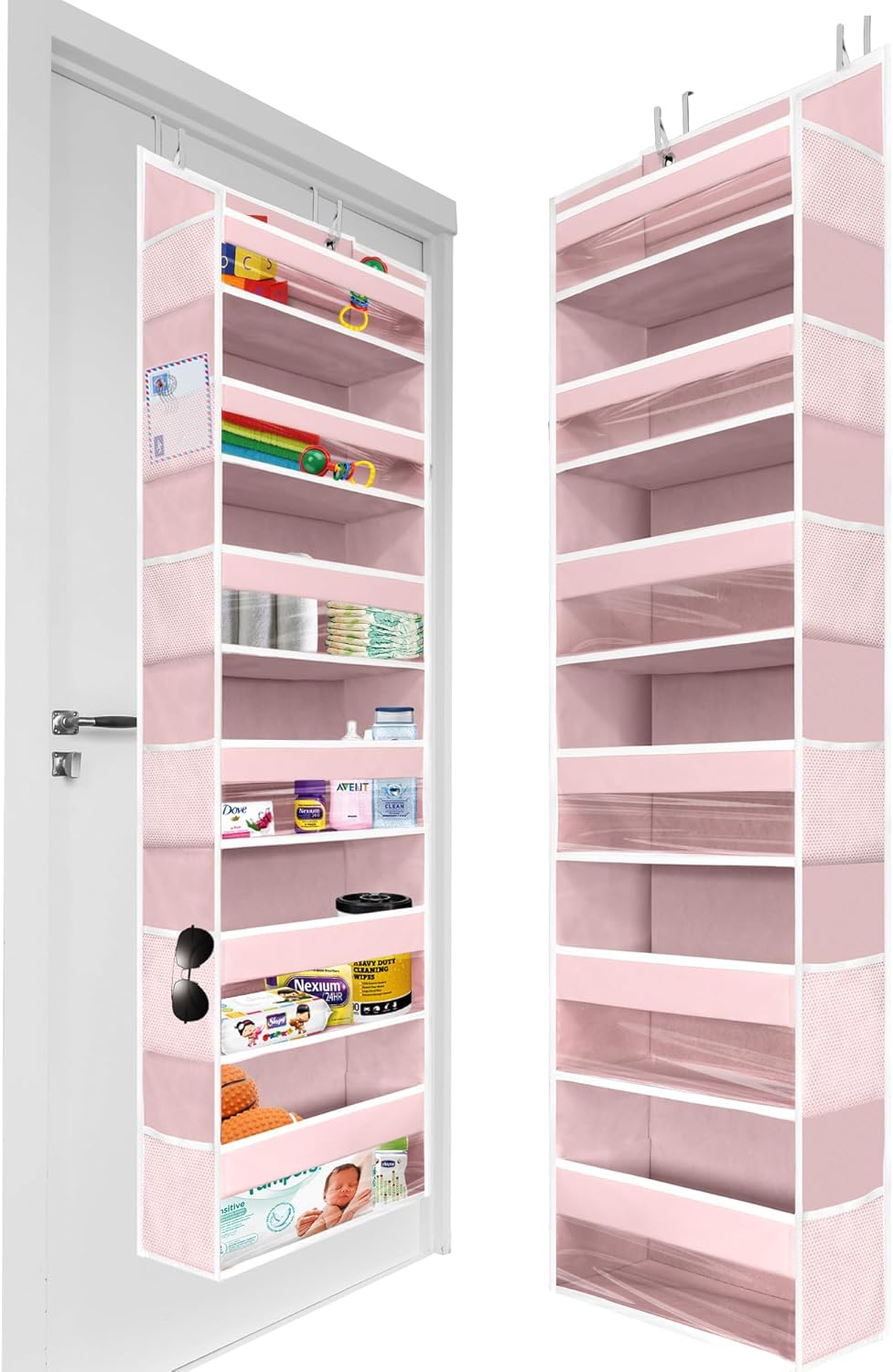 HOMELUX THEORY 1 PC Heavy Duty Over the Door Organizer 55x14x6.7, 6 Large Front & 12 Side Pockets