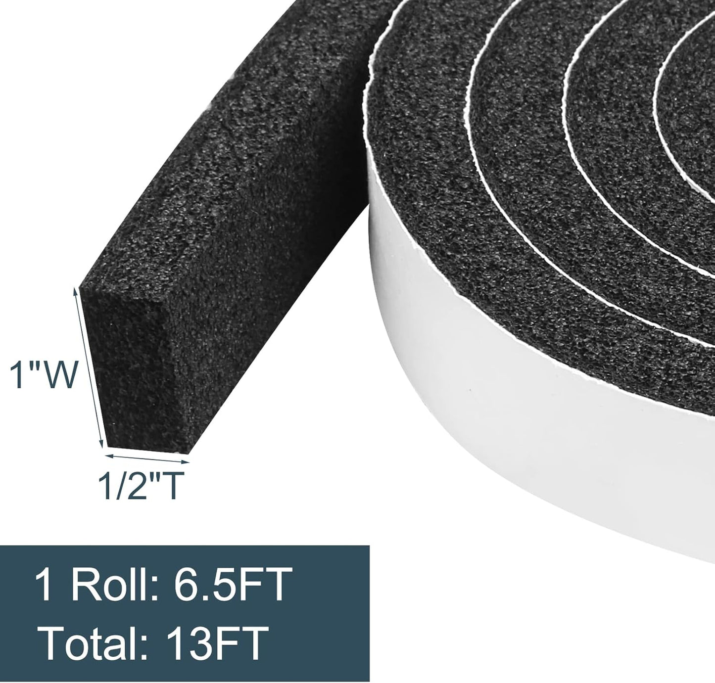 YIJUHOU Weather Stripping Door Seal Window Air Conditoner Insulation Foam Seal Tape Black Open Cell