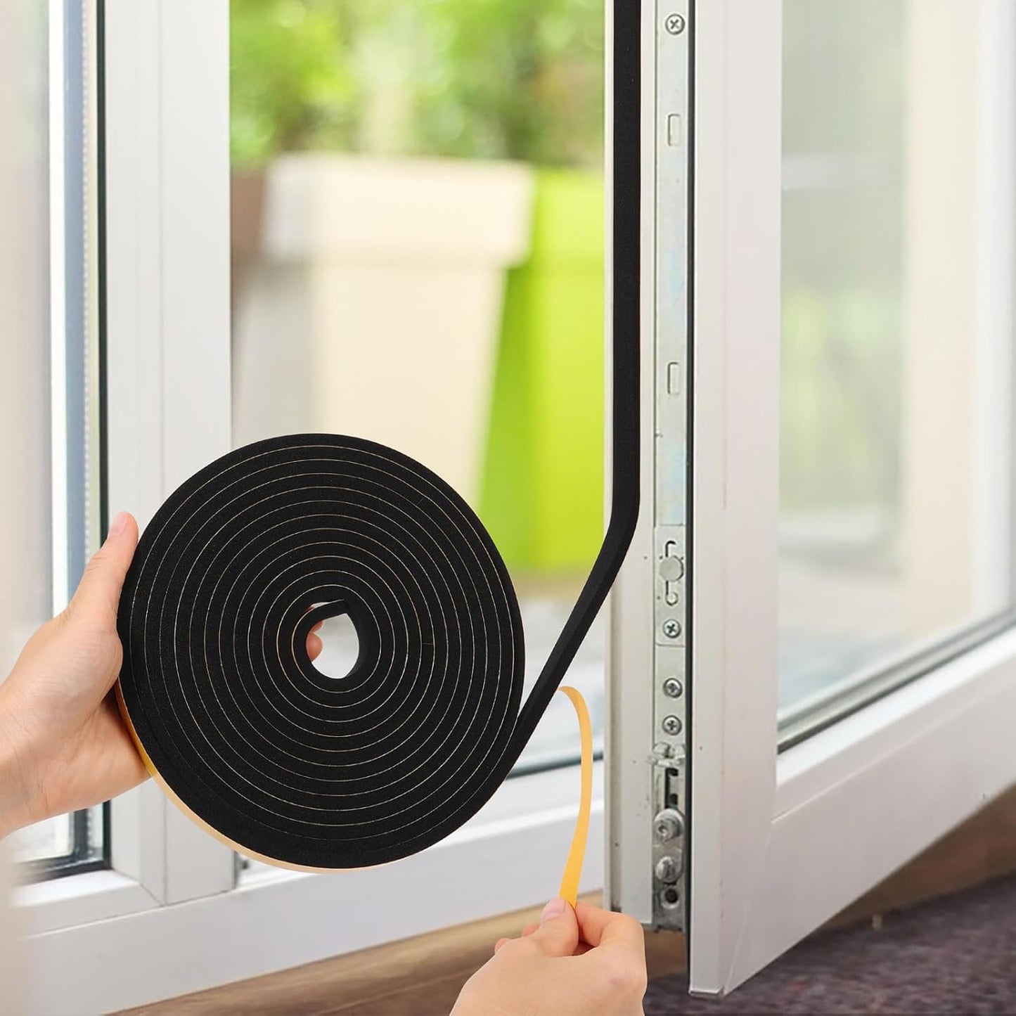 26Feet Weather Stripping Seal (1 Inch X 1/8 Inch) for Door Window, High Density Foam Tape