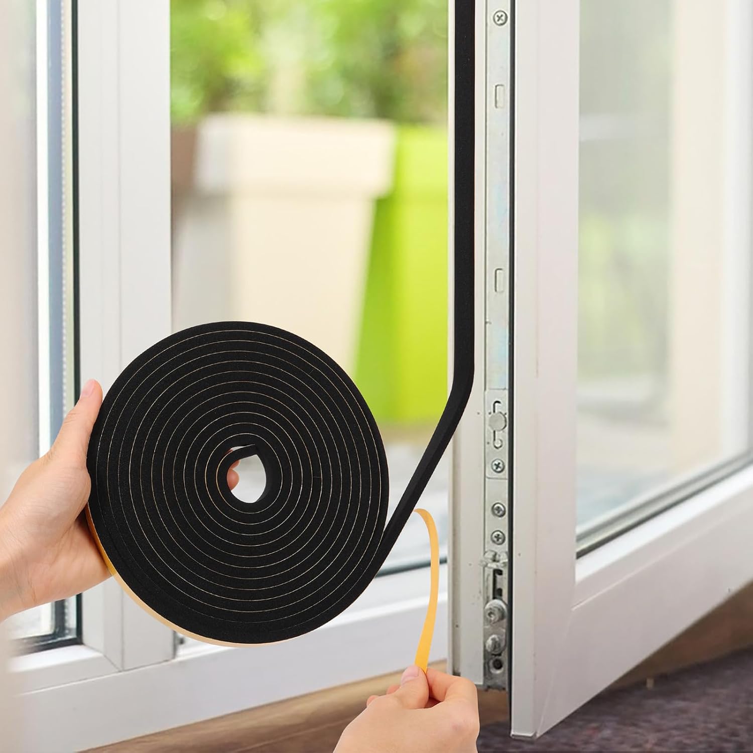 26Feet Weather Stripping Seal (1 Inch X 1/8 Inch) for Door Window, High Density Foam Tape