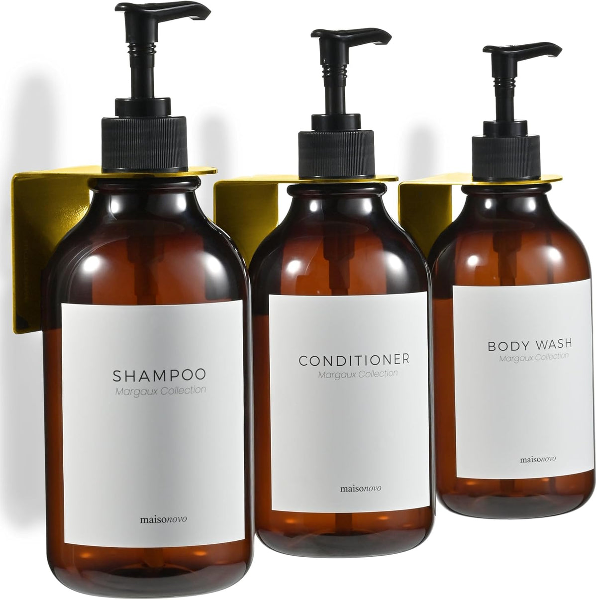 MaisoNovo Shampoo and Conditioner Dispenser - Shower Soap Dispenser Wall Mounted - 16.9 fl oz Set