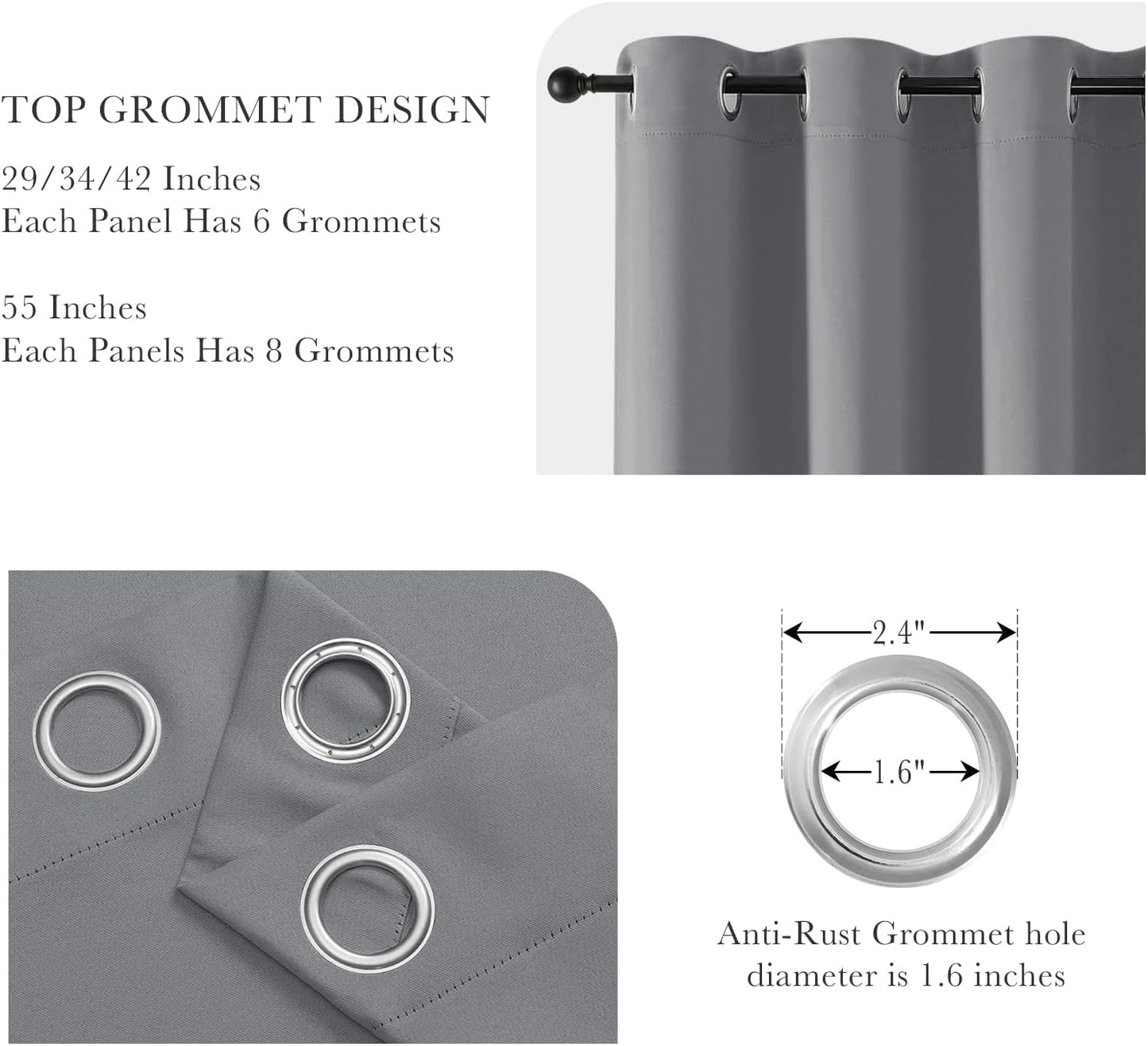PONY DANCE Short Blackout Curtains for Kitchen, Black Out Thermal Insulated Window Drapes Grommet