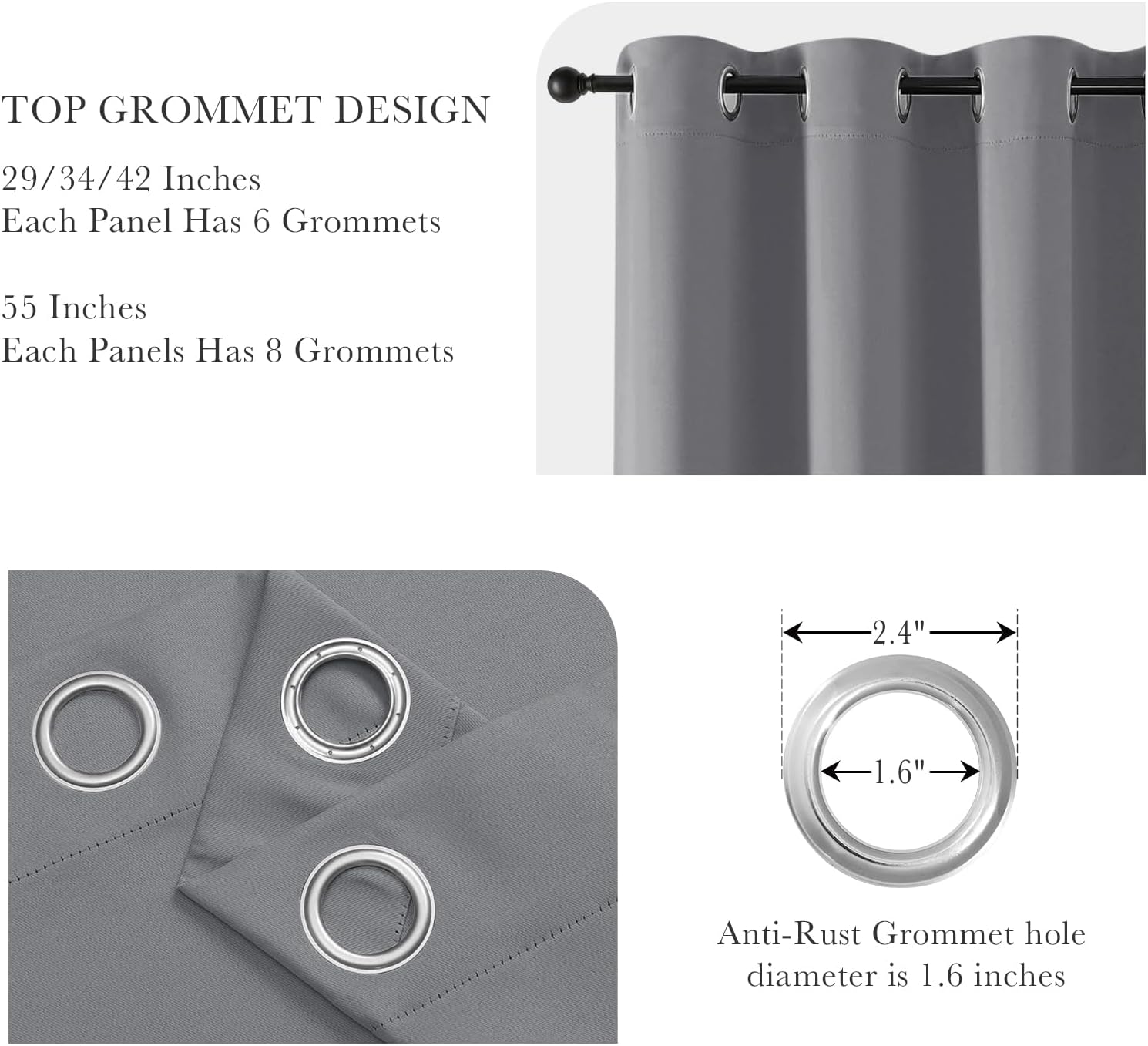PONY DANCE Short Blackout Curtains for Kitchen, Black Out Thermal Insulated Window Drapes Grommet