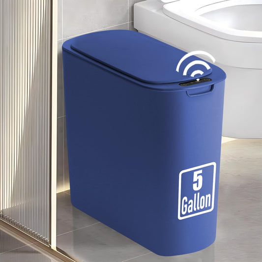 5 Gallon Motion Senor Bathroom Trash Can with Lid, Automatic Garbage Can Touchless, Smart Plastic