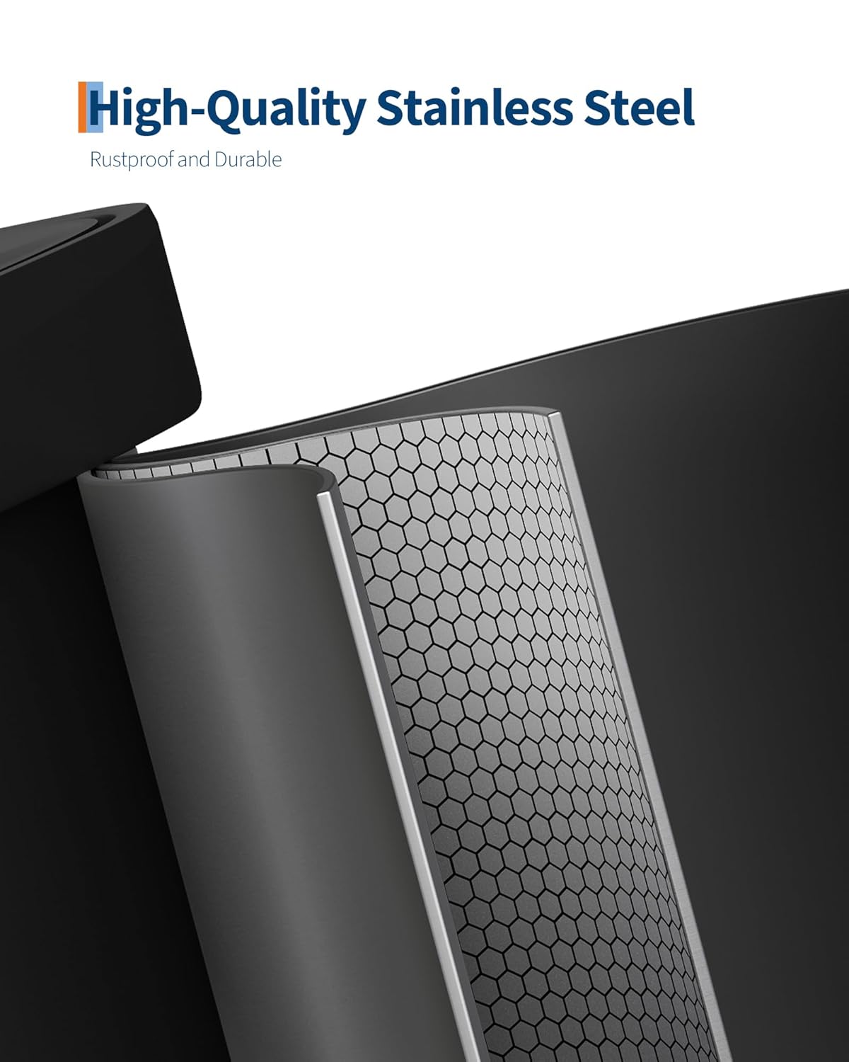 Garvee 13 Gallon / 50 Liter Metal Trash Can with Lid, Large Garbage Can for Kitchen, Rustproof