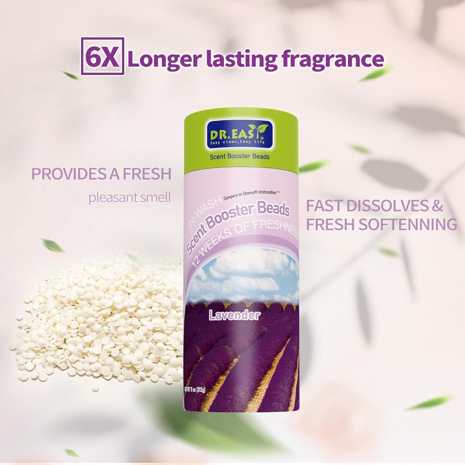 DR.EASY Laundry Scent Boosters 312G,Lavender Scent Boosters for Washer，Bulk Laundry Booster Beads