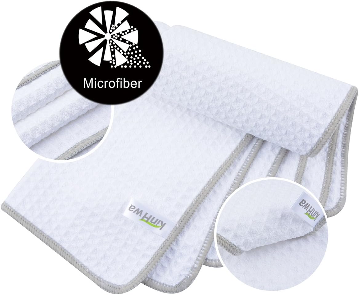 KinHwa Microfiber Dish Cloths Thick Waffle Weave Kitchen Dish Rags Ultra Absorbent Dishcloths