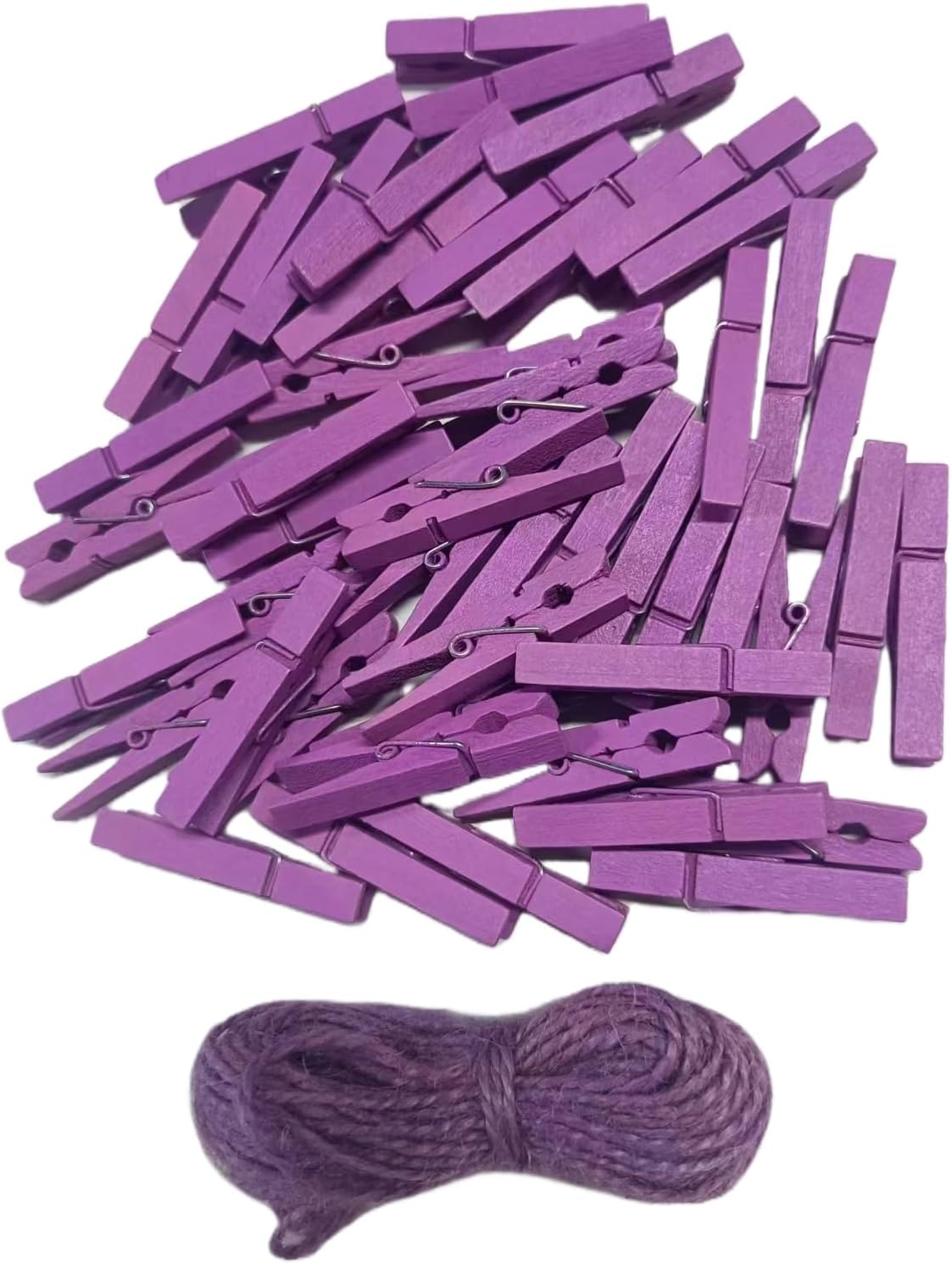 1.9" Small Wooden Clothes Pins Baby Shower Light Purple Mini Clips Photo Holder Hanging Crafts