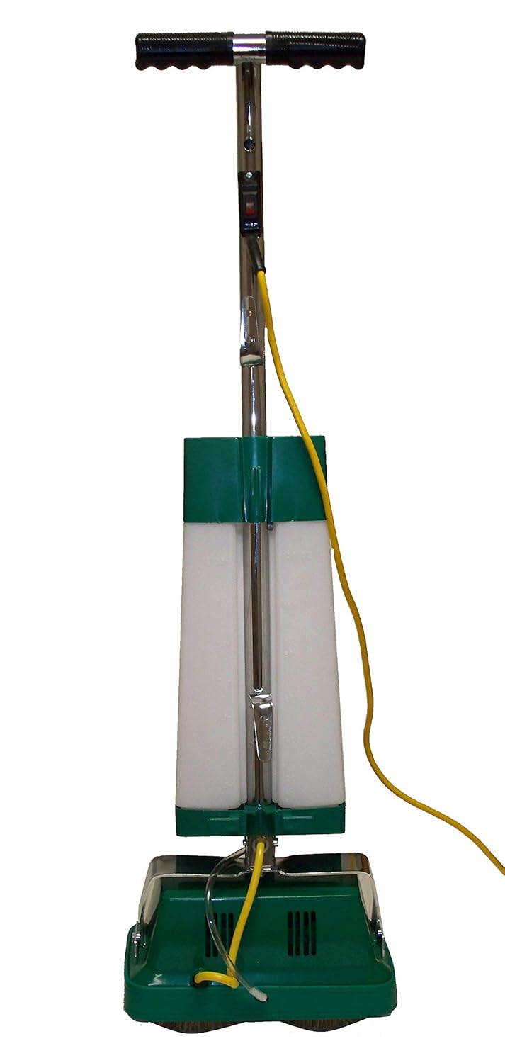 BiSSEll BigGreen BGFS5000 Portable Two Brush Floor Scrubber & Polisher, 13" W x 7" D x 44" H, White