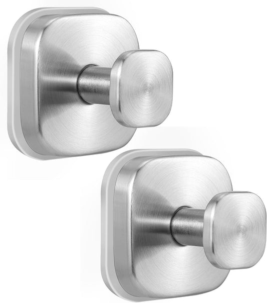 Suction Cup Hooks for Shower - Reusable No-Drill Mounting - Hooks for Towels, Robes & Loofah on