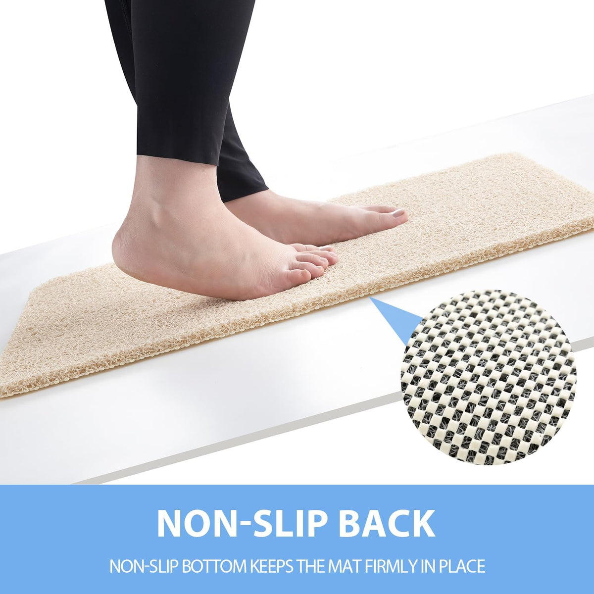 Non-Slip Bathtub Mat, Anti Slip Shower Mat, Fast Drying Bathtub Mats, Foot Scrubber Mat, Anti Slip