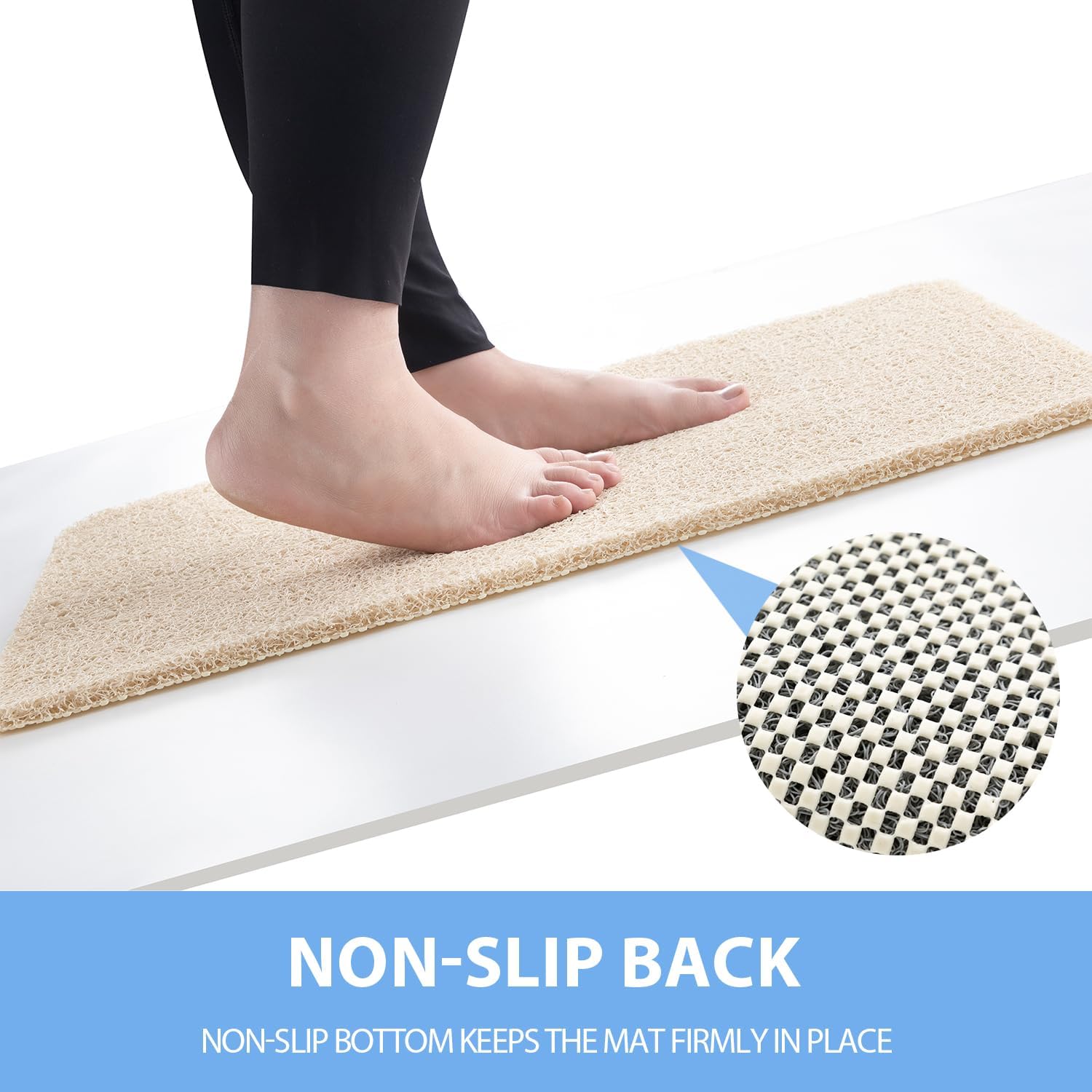 Non-Slip Bathtub Mat, Anti Slip Shower Mat, Fast Drying Bathtub Mats, Foot Scrubber Mat, Anti Slip