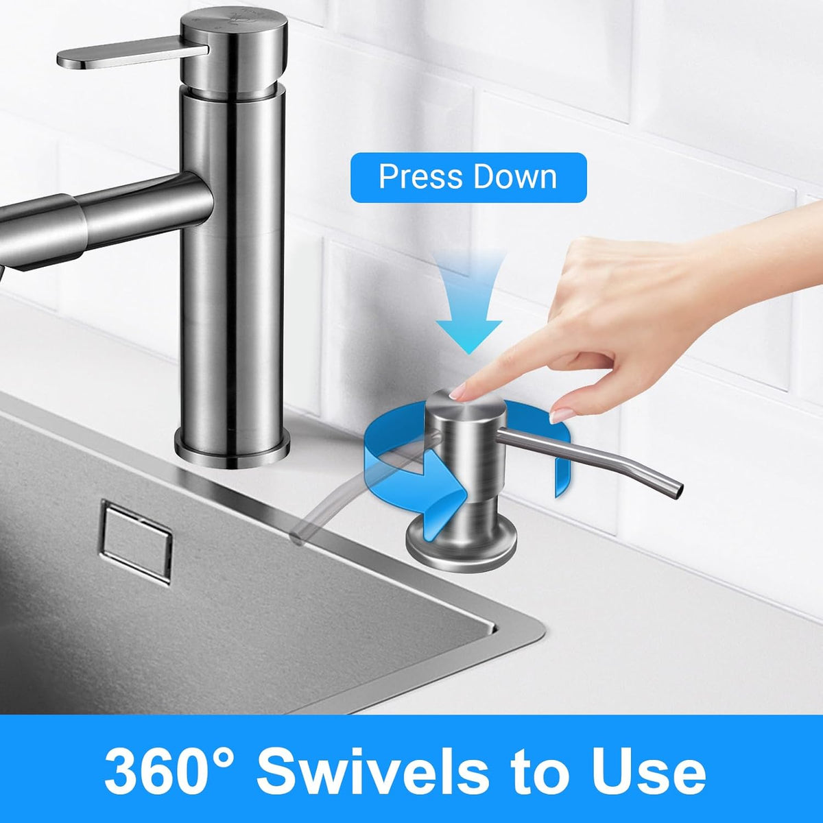 Soap Dispenser Kitchen Sink, Sink Soap Dispenser, 47" Extension Tube kit, Dish Soap Dispenser Pump