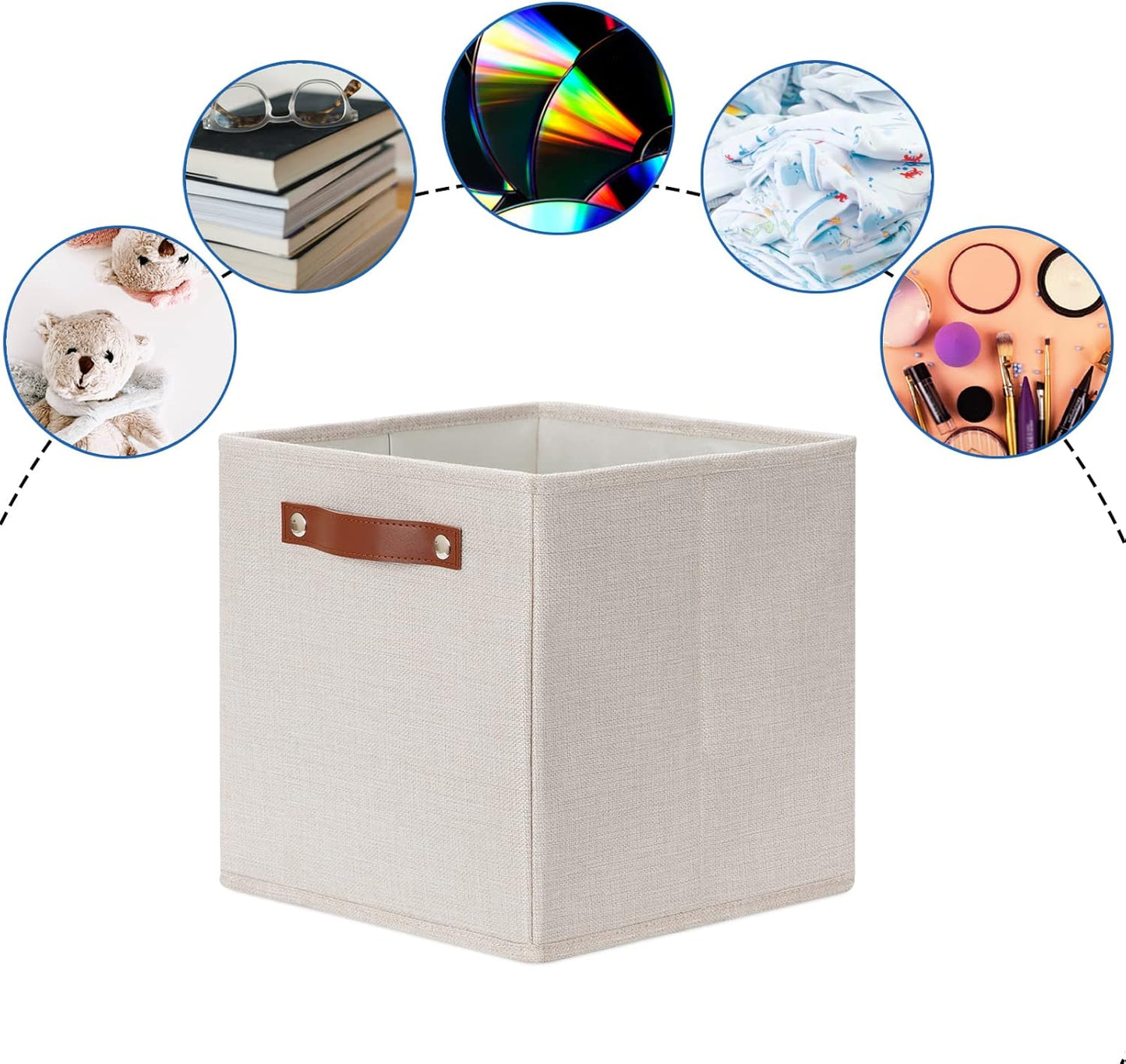 DULLEMELO Storage Boxes for Shelves Closet Storage,Sturdy Home Organization Bins for Gifts