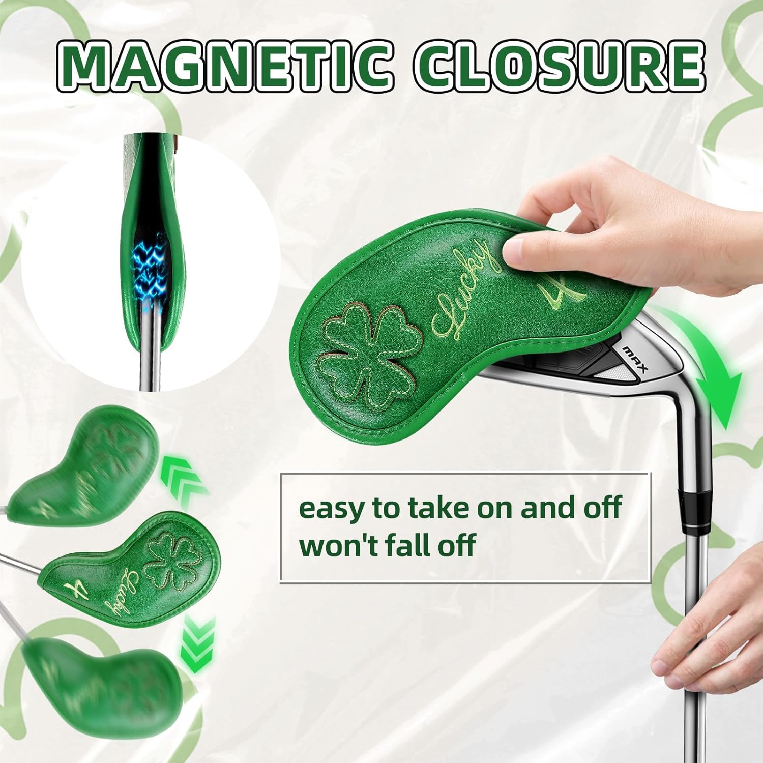 Golf Headcovers Golf Club Head Covers Four Leaf Clover Good Luck Charm - Clover Style Premium