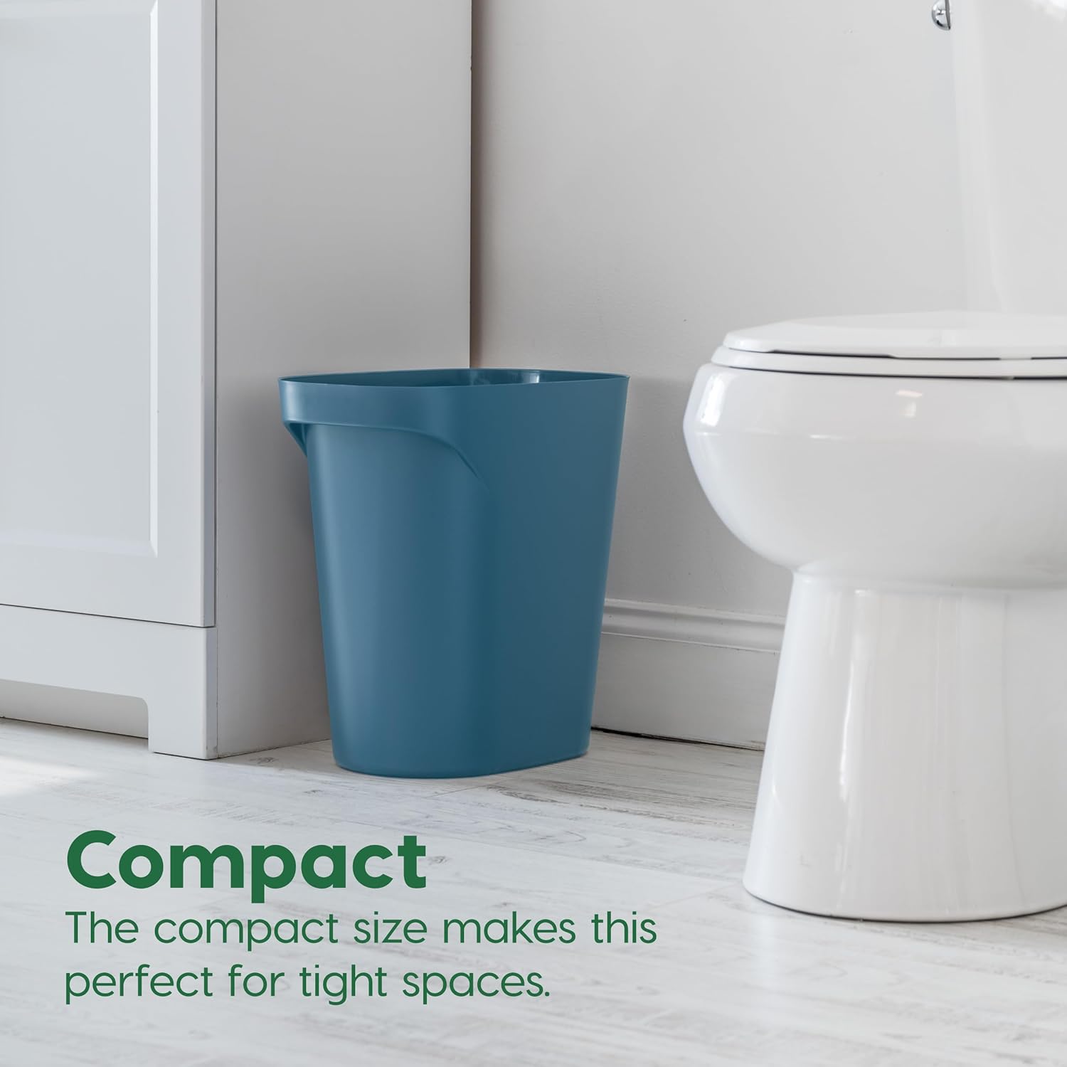 IRIS USA Small Trash Can Wastebasket with Handle, 6 Gallon / 24 Quart, 3-Pack, for Bathroom
