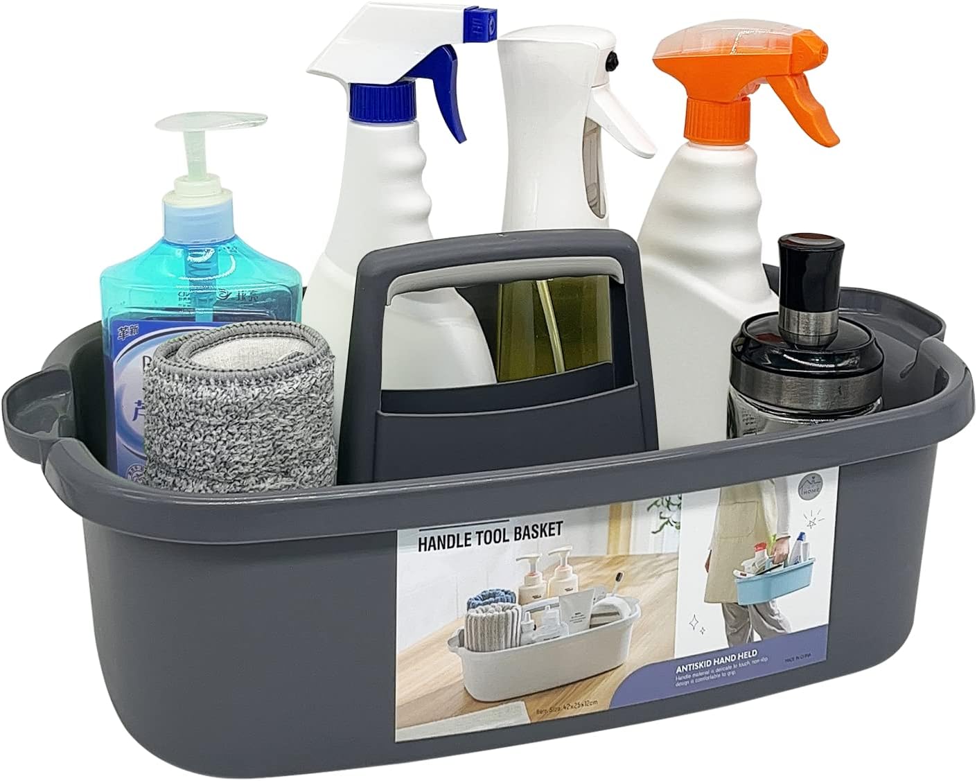Multi-Purpose Plastic Cleaning Caddy with Handle, Shower Caddy Organizer/Storage Basket/Totes