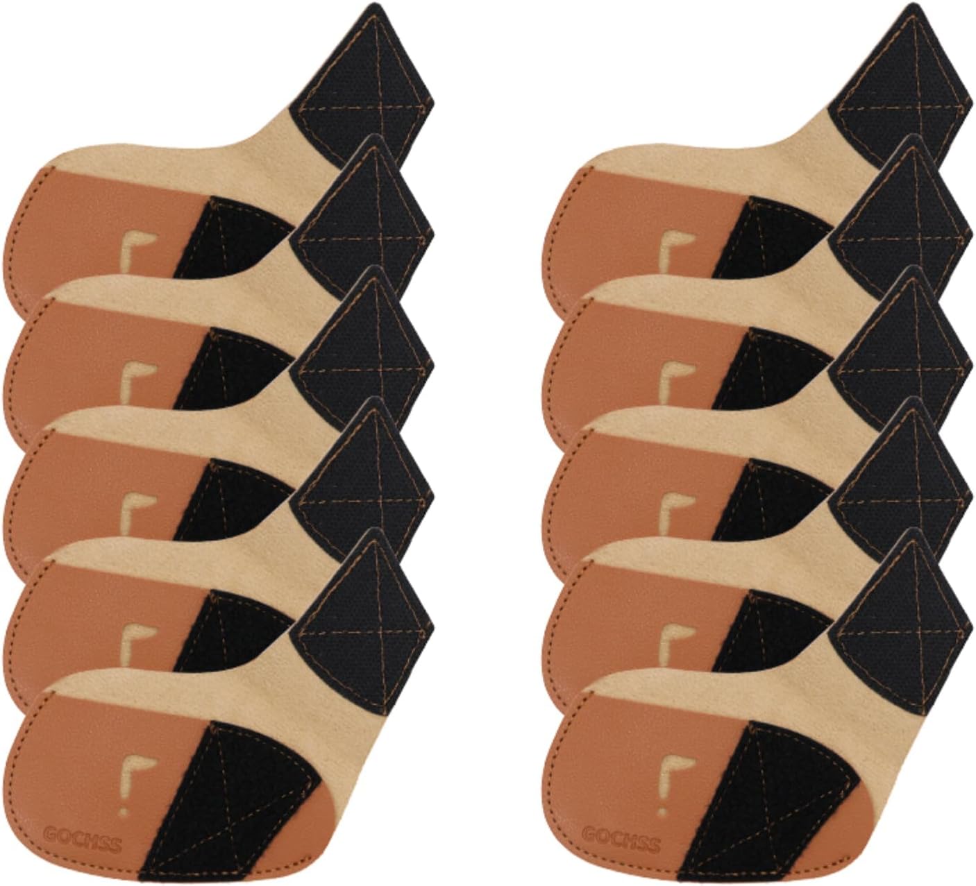 I Golf Iron Headcovers 10pcs PU Fit Both Right-Handed Clubs Golf Club Protector for Titleist