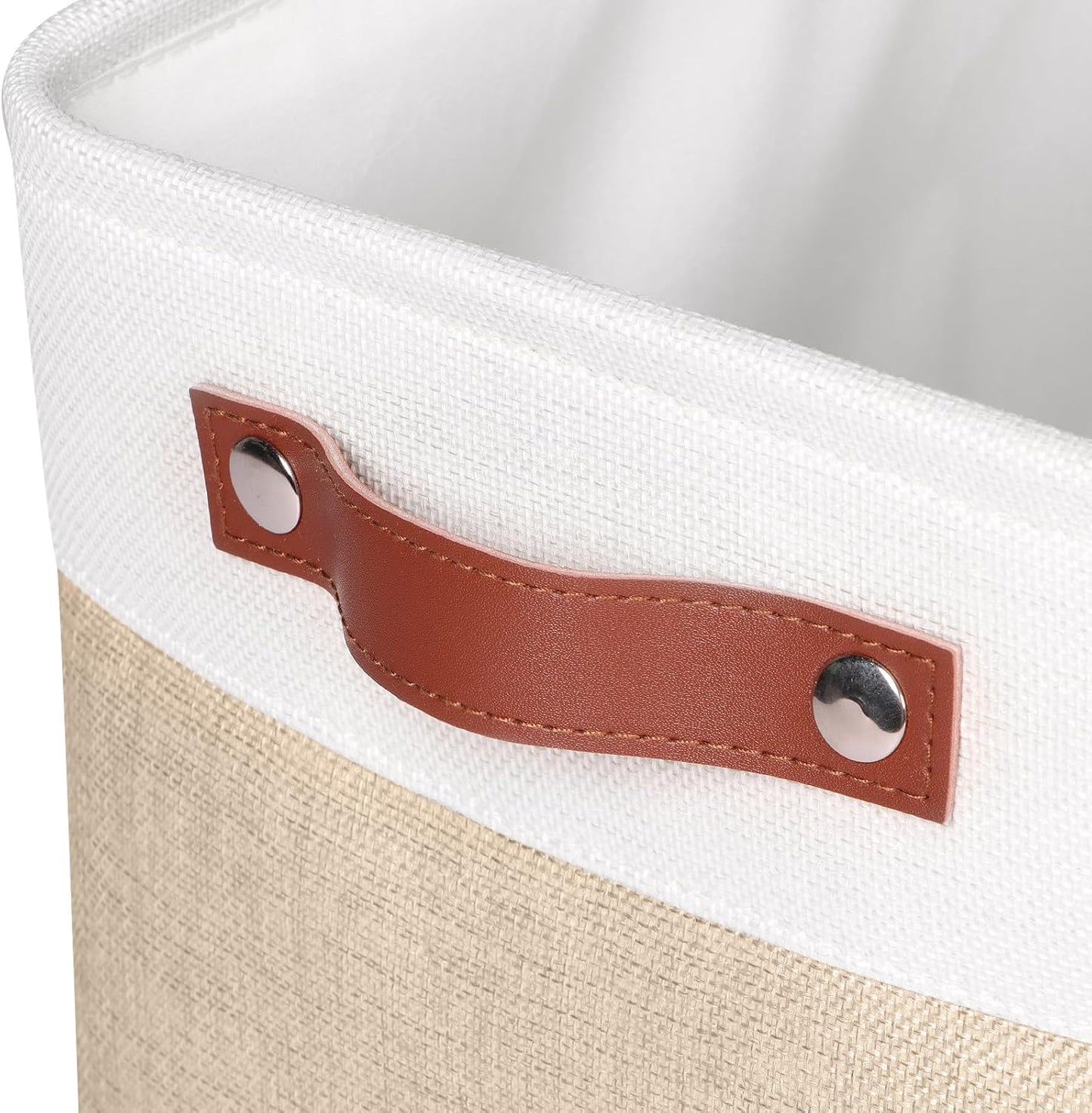 Univivi 15 inch Storage Baskets for Shelves with Handles Hard Bottom Closet Organizer Fabric Bins