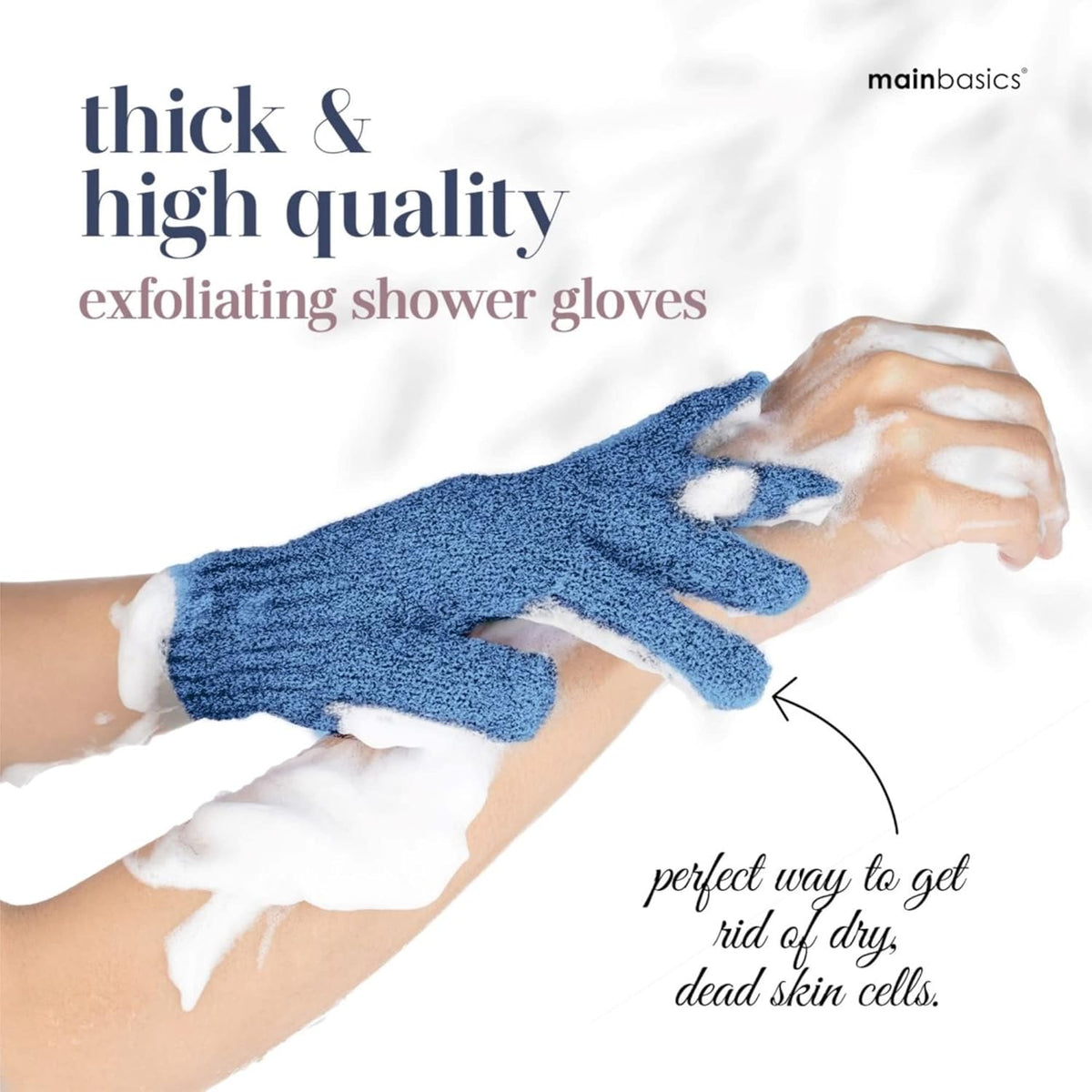 MainBasics Deep Cleansing Exfoliating Bath Gloves - Heavy-Textured Nylon Shower Scrub for Dead Skin