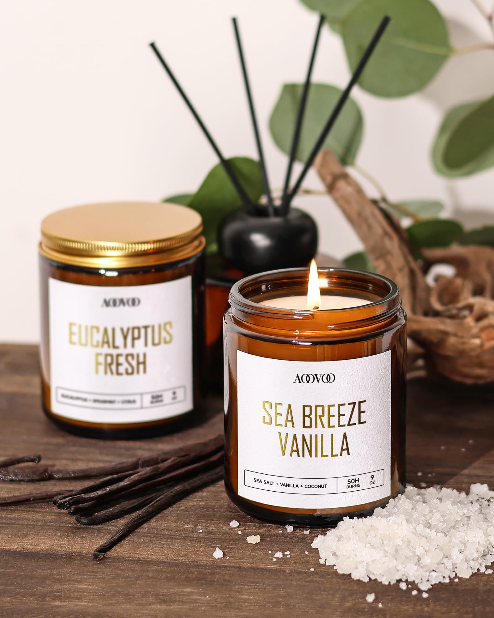AOOVOO Scented Candles - 4PC Candle Set, 36 oz Soy Candles