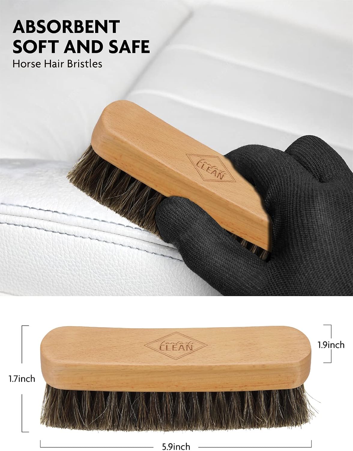 Fantasticlean 9PCS Car Interior Detailing Set, Microfiber Cloth & Applicator, Single-Head Detailing