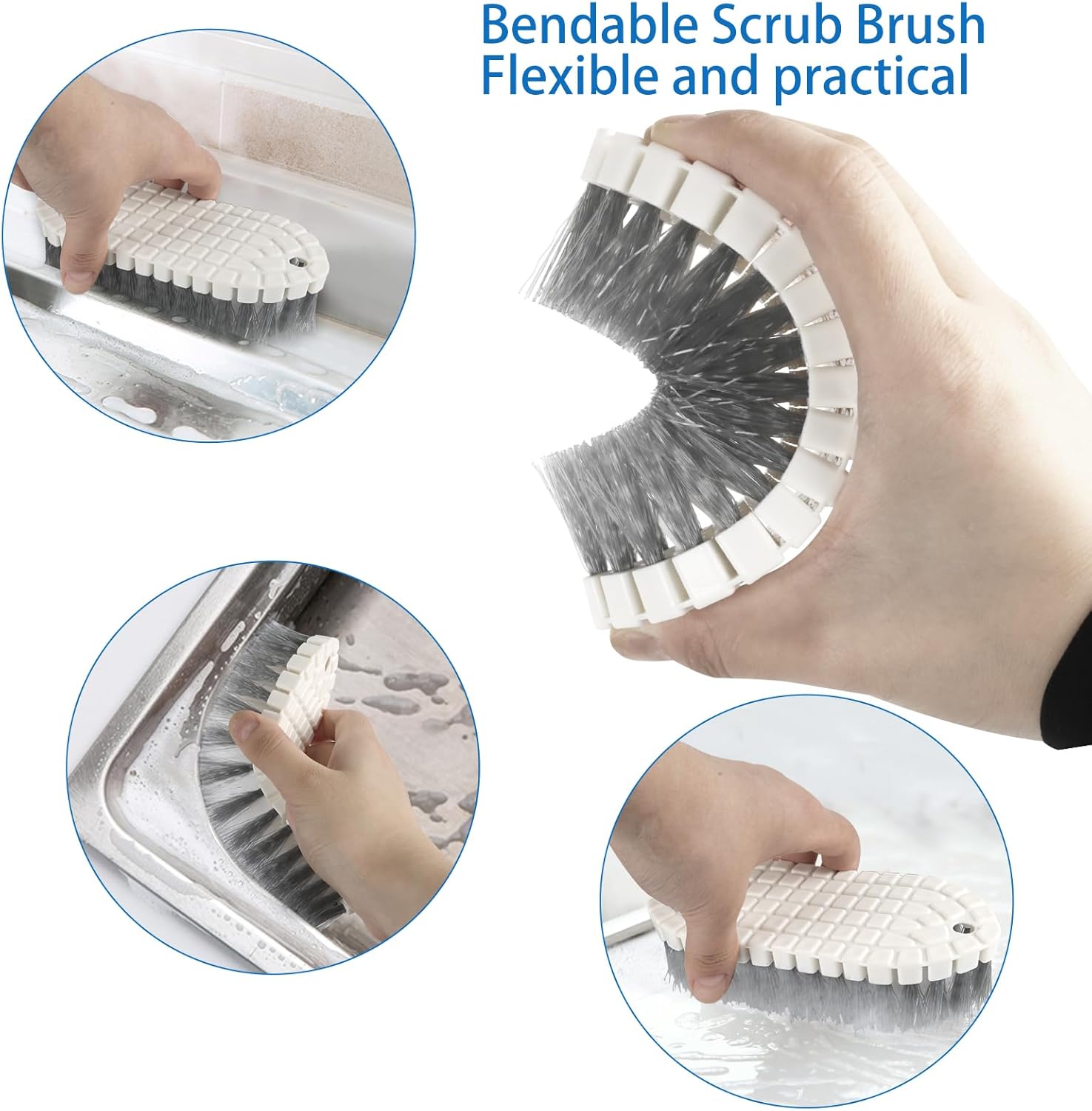 6 Pack Multipurpose Household Cleaning Set, Deep Cleaning Brush Set with Grips - Dish, Scrub