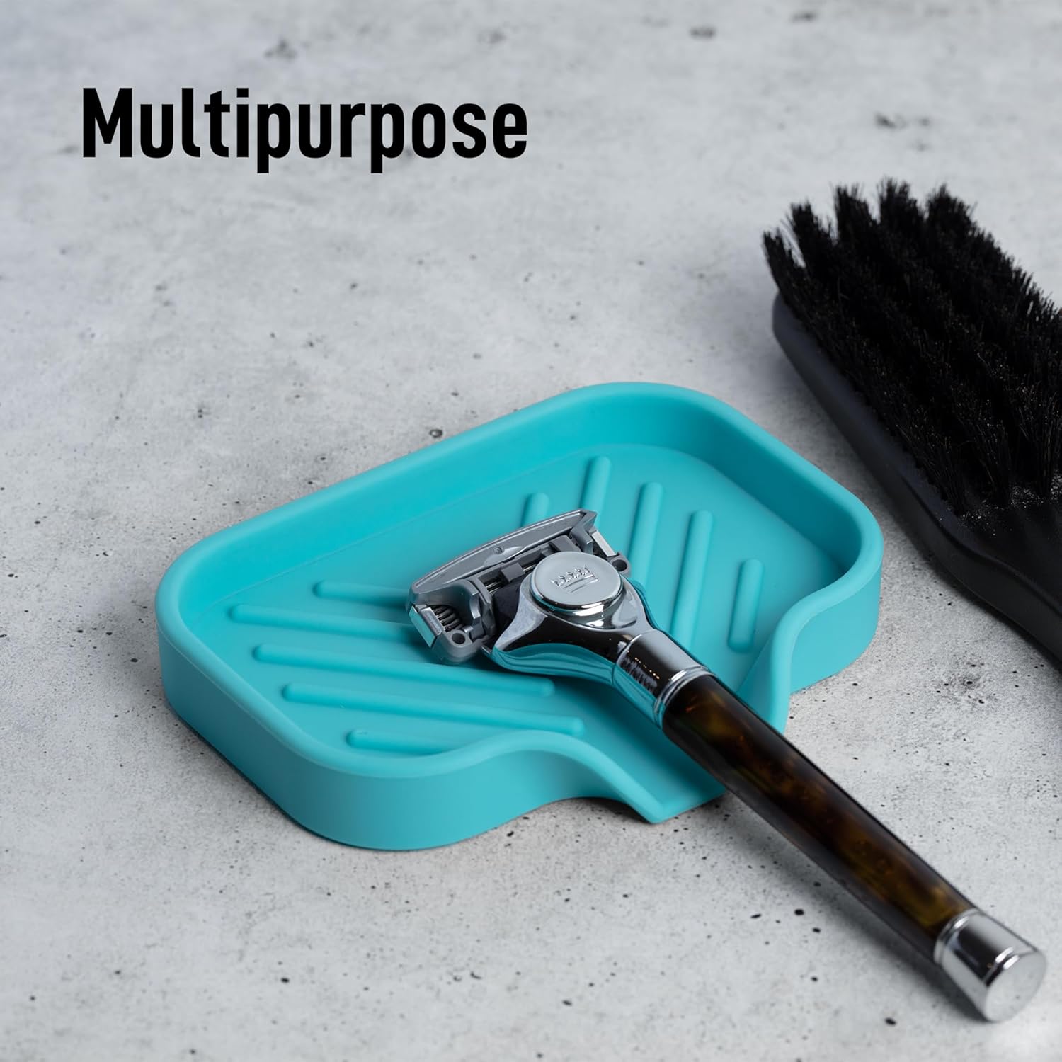 Zulay Kitchen Small Silicone Sponge Holder (4.9x3.3”) – Space-Saving Sink Organizer Tray for