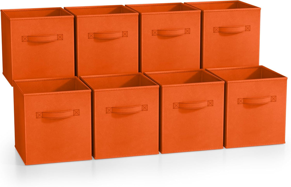 Sorbus Fabric Storage Cubes - 8 Foldable Storage Bins for Organizing Pantry, Cubbies, Toy Box
