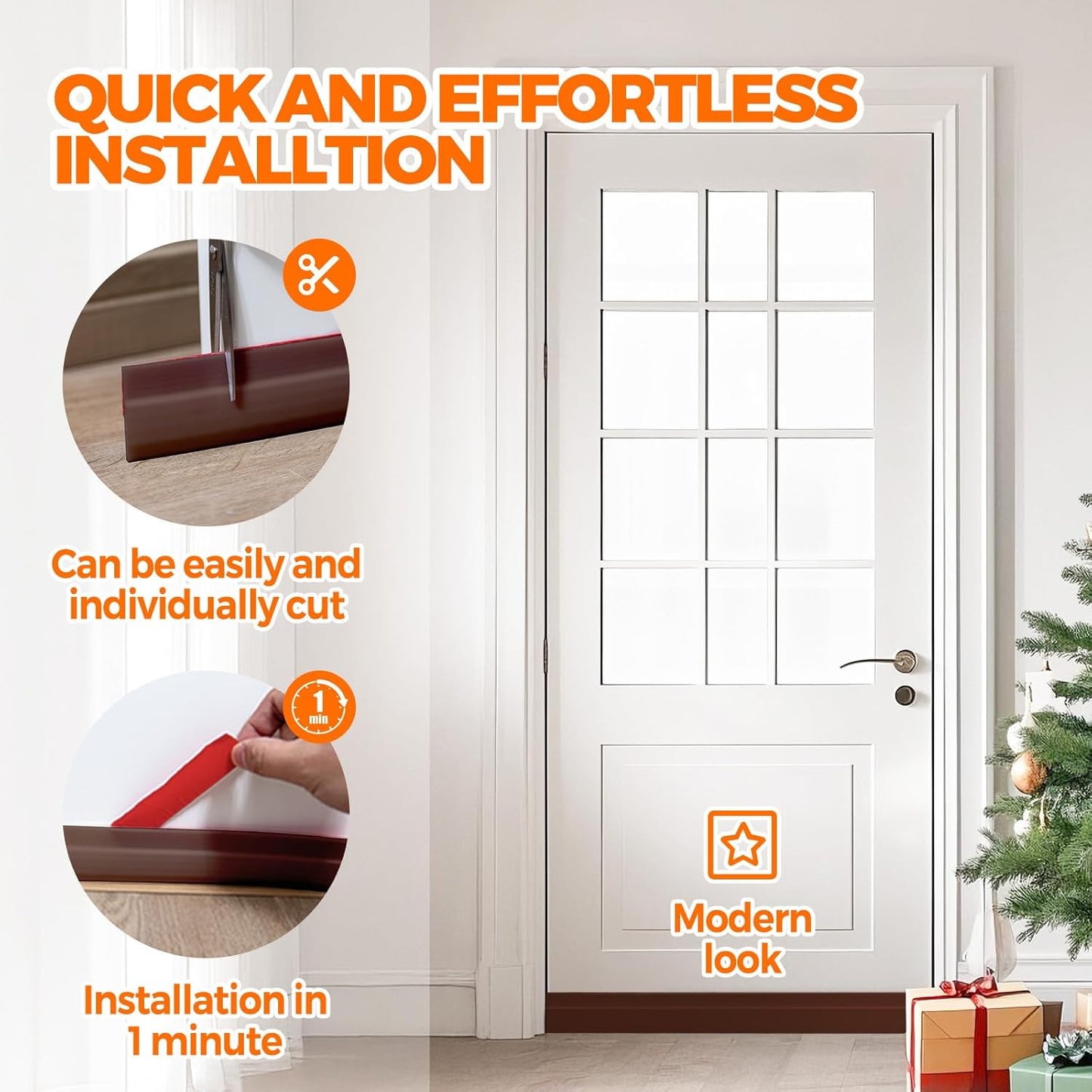 Holikme Door Draft Stopper Under Door Draft Blocker Insulator Doors Sweep Weather Stripping Noise