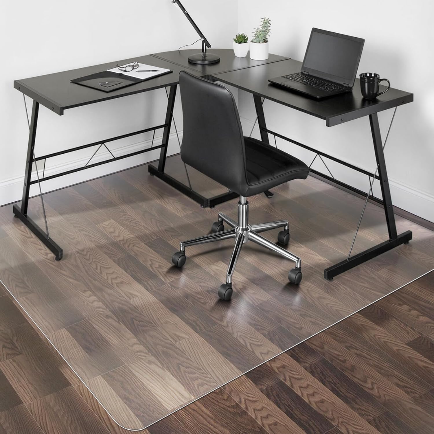 SALLOUS Office Chair Mat for Hard Floors, 63" x 51" Large Chair Mat for Hardwood Floors, Slip