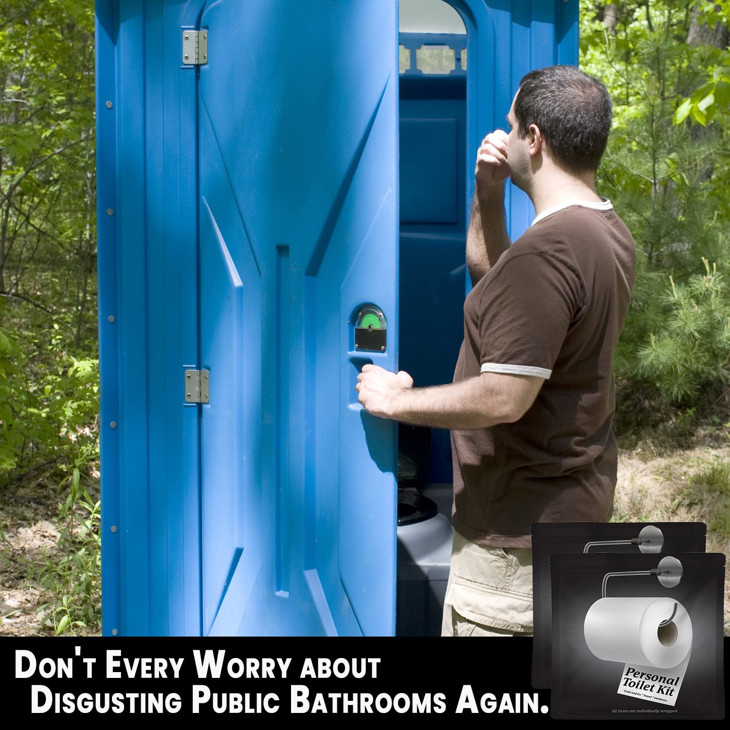 Personal Toilet Kit To Go – 10 Pack | Disposable Public Restroom Kit | Individually Wrapped for
