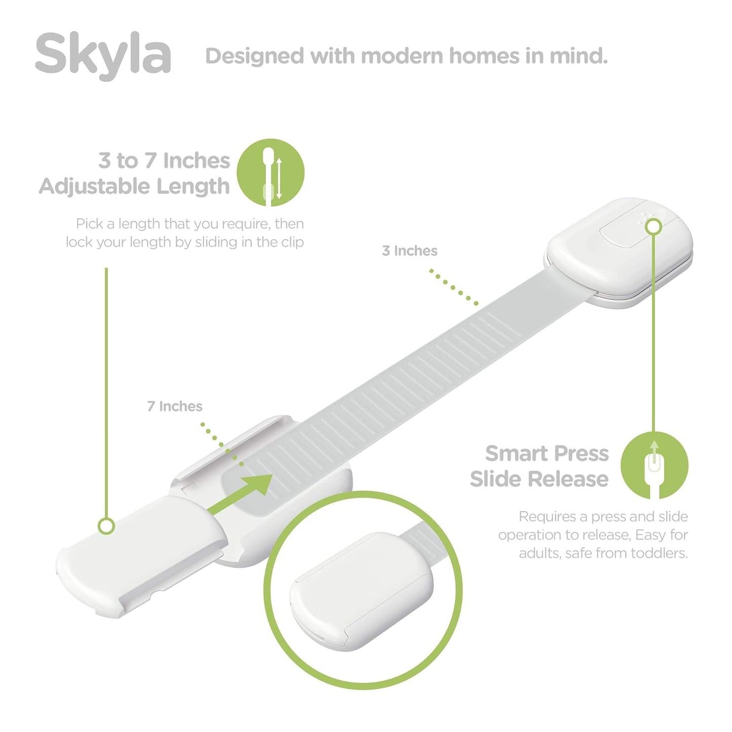 Baby Proofing Child Safety Locks (16 Pack) by Skyla Homes - The Safest, Quickest and Easiest 3M