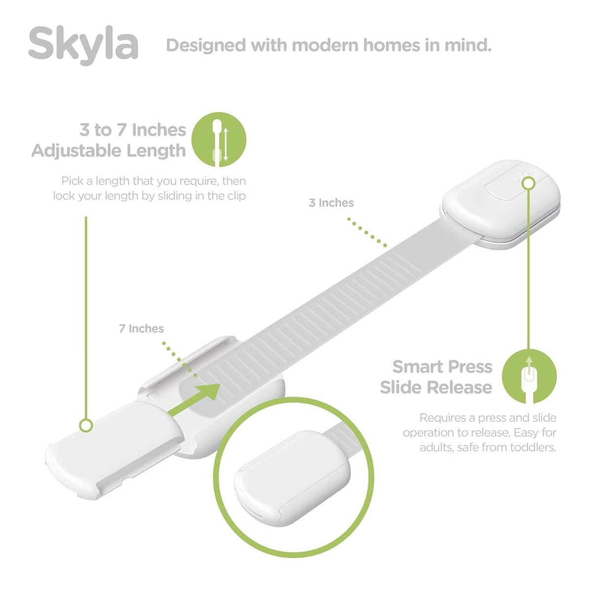 Baby Proofing Child Safety Locks (16 Pack) by Skyla Homes - The Safest, Quickest and Easiest 3M