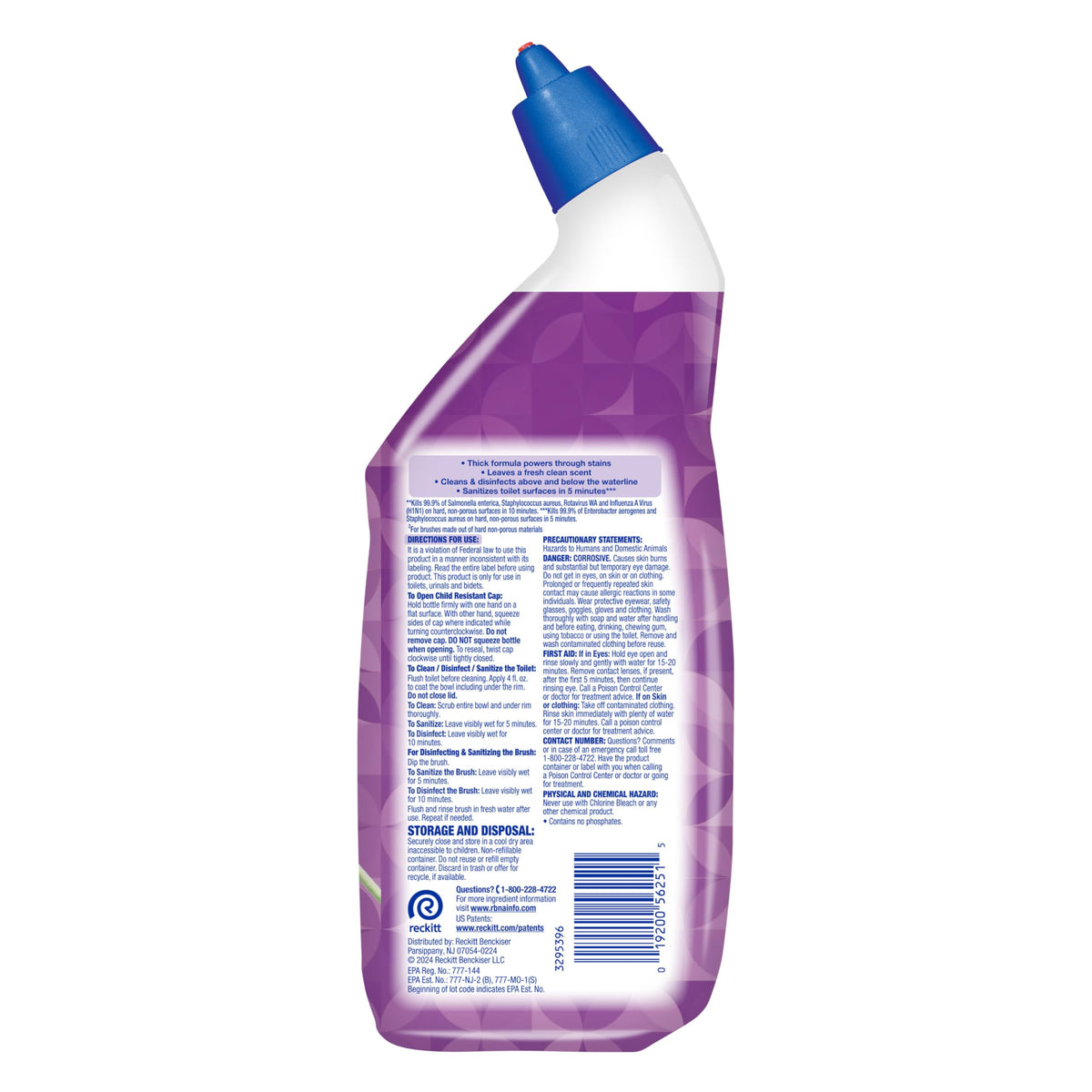 Lysol Toilet Bowl Cleaner Clinging Gel, Lavender Scent, 24 oz, 2 Pack