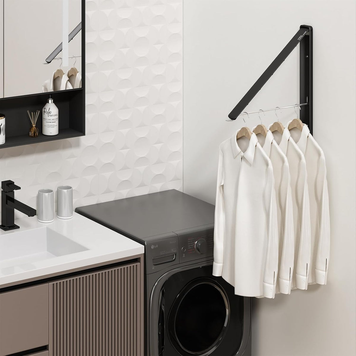 Clothes Drying Rack for Laundry Drying Rack Wall Mounted Clothes Hanger Rack Retractable Laundry