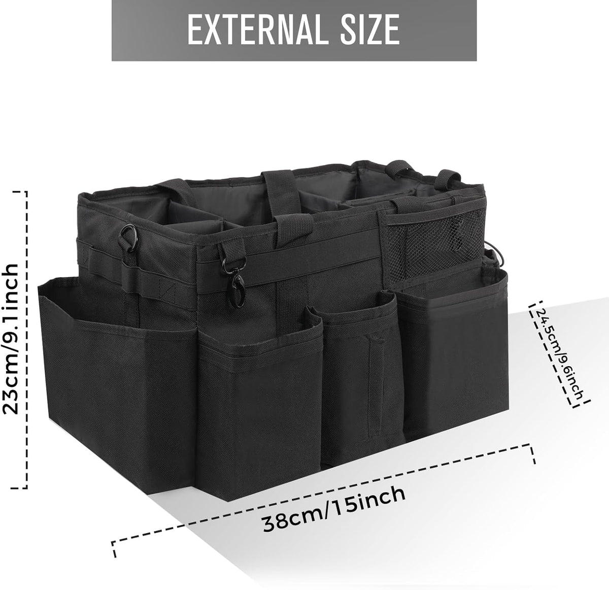 Wearable Cleaning Caddy Organizer with Handle & Shoulder Straps for Housekeepers, Under Sink & Car