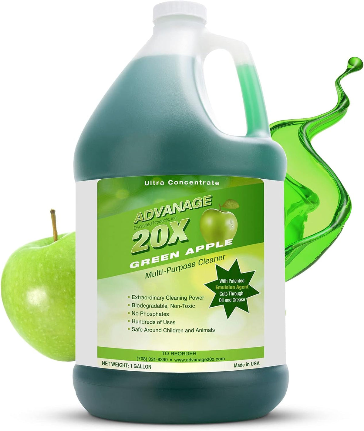 All Purpose Cleaner Concentrate - Advanage 20X The Wonder Cleaner Green Apple for All Surfaces