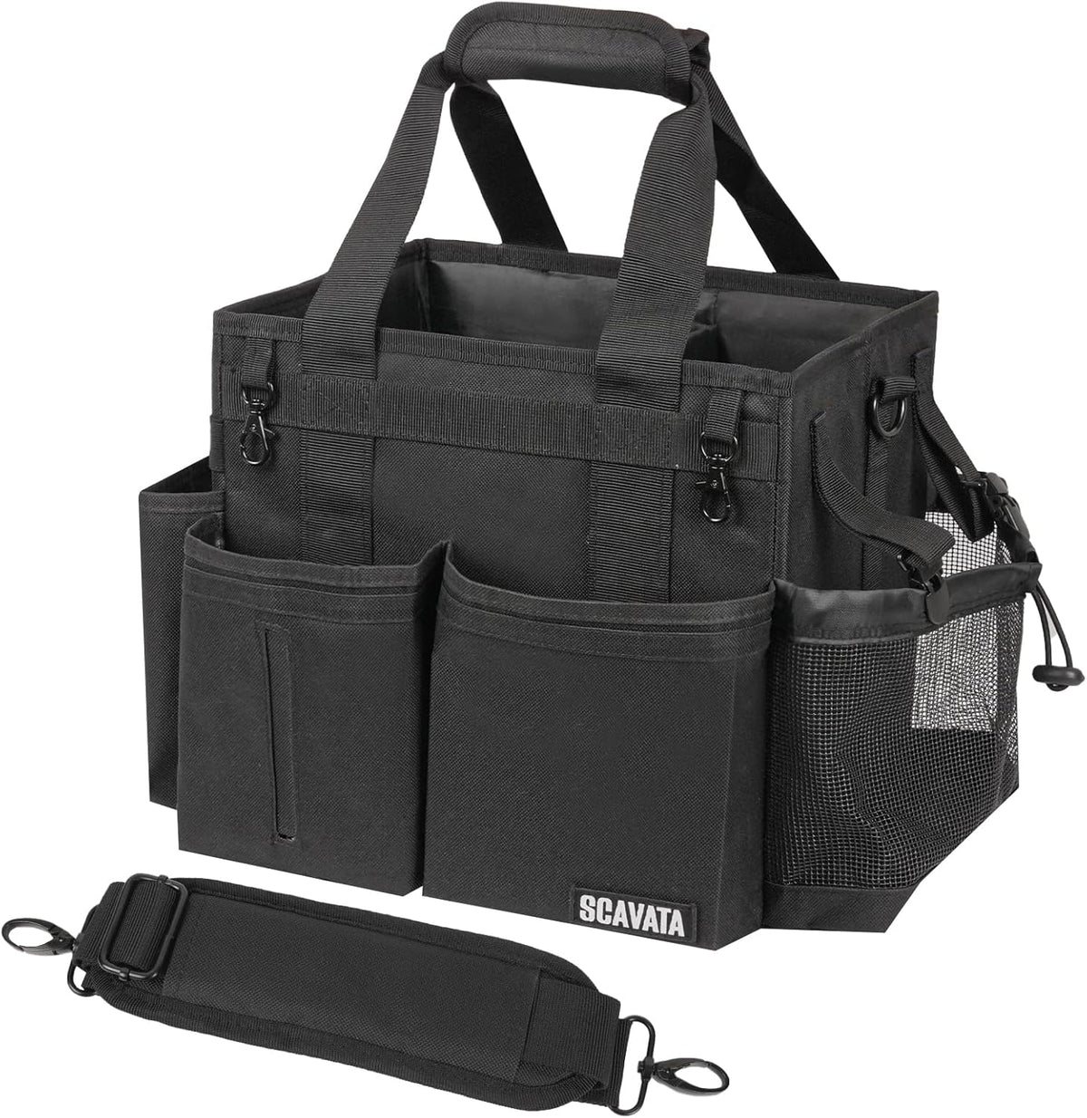 Compact Wearable Cleaning Caddy, Small Supplies Organizer with Handle & Shoulder Straps for