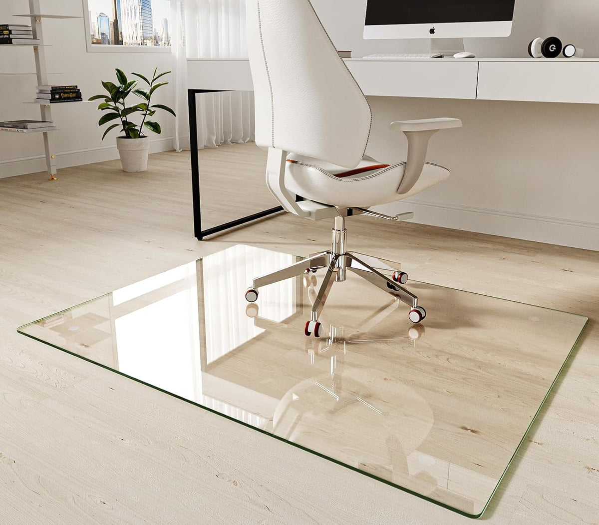 Koonmi Tempered Glass Chair Mat 36"x48" - Premium Office Chair Mat for Hardwood Floors & Low-Pile