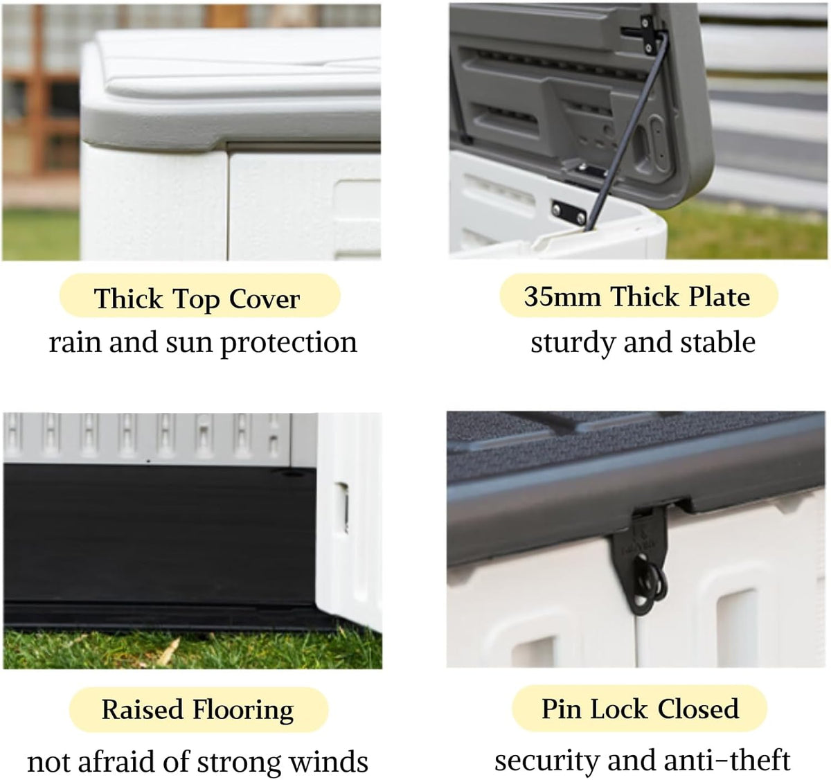 ZZM Large 67 Cu.ft Waterproof Storage Shed, Outdoor Storage Cabinet，Durable Resin Storage for Patio