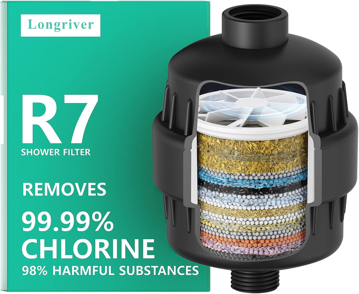 R7 Shower Filter High Put Shower Water Filter for Hard Water 99.99% Remove Chlorine, Heavy Metals
