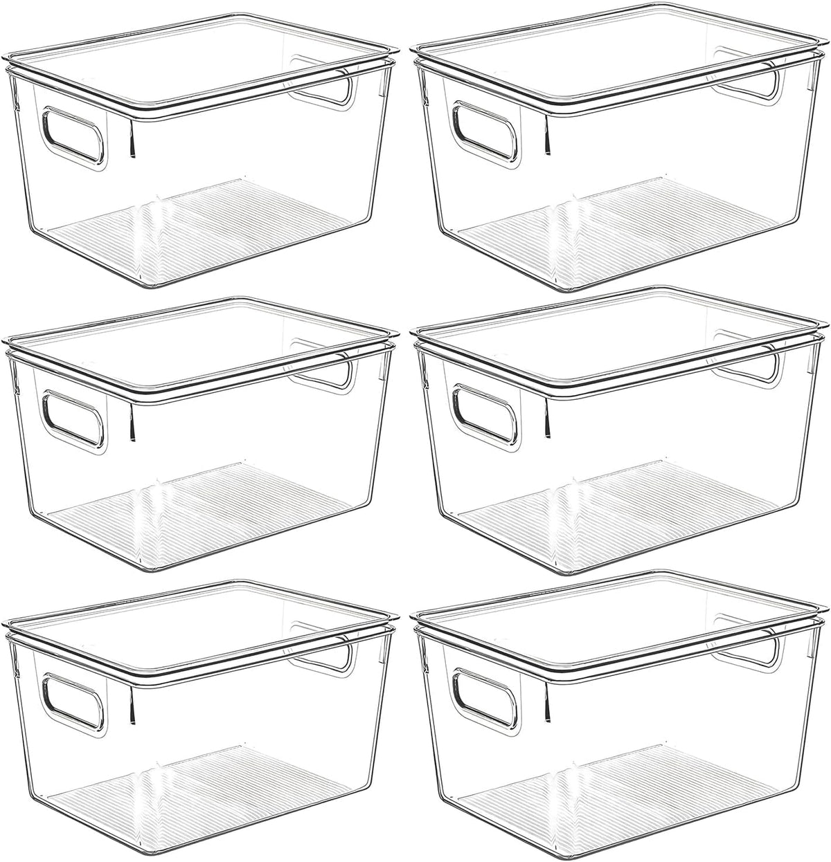 Clear Plastic Storage Bins with Lids, Perfect for Kitchen Organization or Pantry Organization and